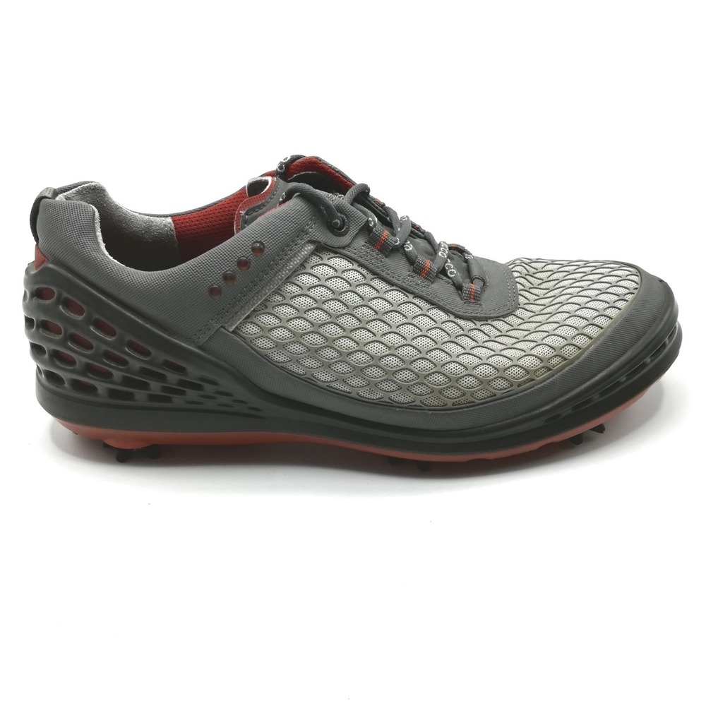 Ecco Shoes Mens Golf Cage Evo Gray Orange‎ Spikes Low Top Lace Up EUR 41